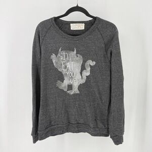 Out of‎ Print Where the Wild Things Are Sweatshirt Grey Ill Eat You Up Large